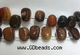 CTD2130 Top drilled 15*25mm - 18*25mm freeform agate beads