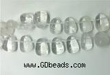 CTD2140 Top drilled 15*25mm - 18*25mm freeform white crystal beads