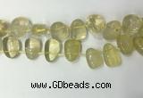 CTD2142 Top drilled 15*25mm - 18*25mm freeform lemon quartz beads