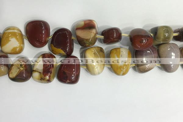 CTD2149 Top drilled 15*25mm - 18*25mm freeform mookaite beads