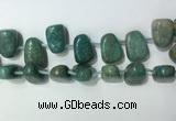 CTD2150 Top drilled 15*25mm - 18*25mm freeform amazonite beads