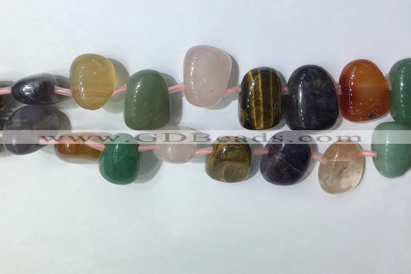 CTD2153 Top drilled 15*25mm - 18*25mm freeform mixed gemstone beads