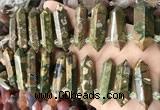 CTD2246 Top drilled 10*22mm - 12*45mm faceted nuggets rhyolite beads