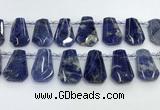 CTD2270 Top drilled 16*28mm - 20*30mm faceted freeform sodalite beads