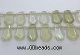 CTD2272 Top drilled 16*28mm - 20*30mm faceted freeform lemon quartz beads