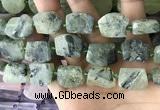 CTD2283 Top drilled 15*20mm - 17*23mm freeform green rutilated quartz beads