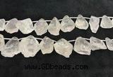 CTD2301 Top drilled 22*28mm - 30*45mm faceted nuggets white crystal beads