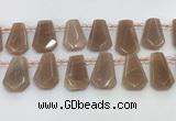 CTD2333 Top drilled 16*18mm - 20*30mm faceted freeform moonstone beads