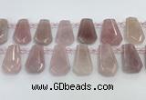 CTD2357 Top drilled 16*18mm - 20*30mm freeform Madagascar rose quartz beads