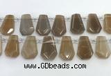 CTD2363 Top drilled 16*18mm - 20*30mm faceted freeform moonstone beads