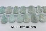 CTD2366 Top drilled 16*18mm - 20*30mm faceted freeform amazonite beads