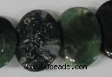 CTD25 Top drilled 20*30mm oval moss agate beads wholesale