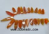 CTD2510 Top drilled 15*25mm - 16*50mm sticks agate gemstone beads