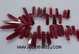 CTD2535 Top drilled 8*30mm - 11*50mm sticks agate gemstone beads