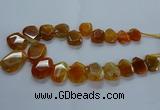 CTD2585 Top drilled 20*25mm - 30*40mm faceted freeform agate beads