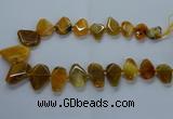 CTD2593 Top drilled 15*20mm - 25*35mm faceted freeform agate beads