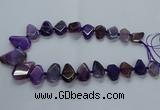 CTD2595 Top drilled 15*20mm - 25*35mm faceted freeform agate beads