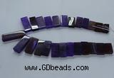 CTD2609 Top drilled 14*27mm - 16*42mm rectangle agate beads