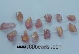 CTD2622 Top drilled 10*25mm - 20*45mm nuggets plated druzy quartz beads