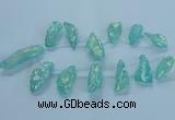 CTD2625 Top drilled 10*25mm - 20*45mm nuggets plated druzy quartz beads