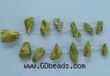 CTD2635 Top drilled 10*25mm - 20*45mm nuggets plated druzy quartz beads