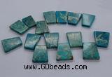 CTD2654 Top drilled 25*35mm - 30*40mm trapezoid sea sediment jasper beads