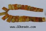 CTD2665 Top drilled 14*27mm - 16*42mm rectangle agate jasper beads