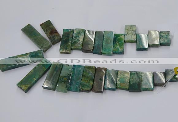 CTD2695 Top drilled 16*22mm - 16*55mm rectangle agate beads