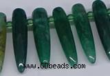 CTD2728 Top drilled 8*35mm bullet agate gemstone beads wholesale