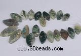 CTD2738 Top drilled 15*30mm - 25*50mm marquise moss agate beads