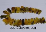 CTD2740 Top drilled 15*35mm - 18*40mm freeform agate beads