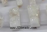 CTD2840 Top drilled 15*20mm - 18*40mm freeform plated druzy agate beads