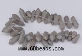 CTD2851 Top drilled 10*20mm - 15*50mm sticks plated quartz beads