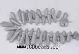 CTD2852 Top drilled 10*20mm - 15*50mm sticks plated quartz beads