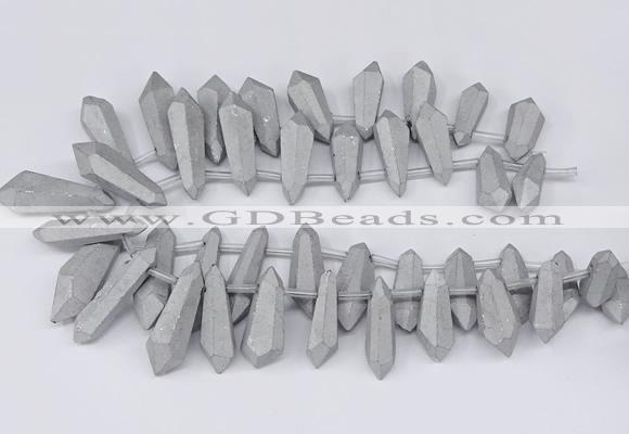 CTD2852 Top drilled 10*20mm - 15*50mm sticks plated quartz beads