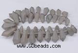 CTD2861 Top drilled 15*20mm - 22*50mm sticks plated quartz beads