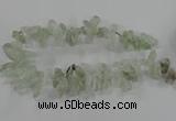 CTD2886 Top drilled 12*20mm - 15*35mm sticks green quartz beads