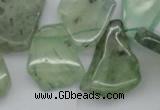 CTD305 Top drilled 15*20mm - 20*25mm freeform green rutilated quartz beads