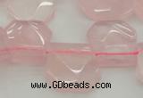 CTD314 Top drilled 15*18mm - 18*20mm faceted freeform rose quartz beads