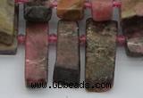 CTD3502 Top drilled 10*25mm - 10*45mm sticks rhodochrosite beads