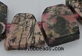 CTD3508 Top drilled 15*20mm - 25*30mm freeform rhodonite beads