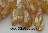 CTD3557 Top drilled 10*20mm - 12*30mm sticks plated quartz beads