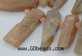 CTD3570 Top drilled 10*20mm - 12*40mm sticks moonstone beads