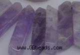 CTD362 Top drilled 10*28mm - 10*50mm wand lavender amethyst beads