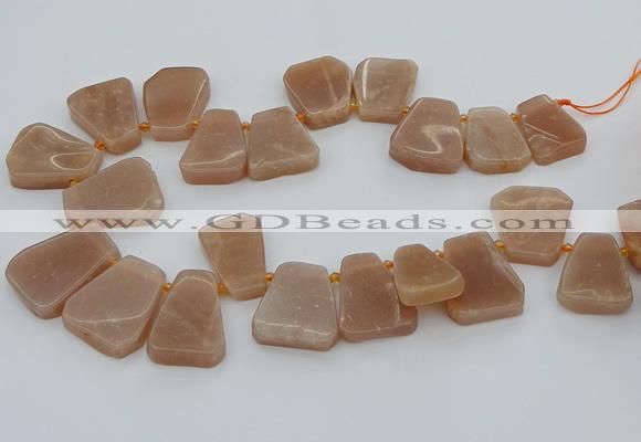 CTD3633 Top drilled 15*20mm - 25*30mm freeform moonstone beads