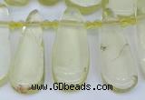 CTD3636 Top drilled 10*20mm - 15*45mm freeform lemon quartz beads