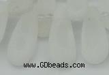 CTD3645 Top drilled 10*20mm - 15*45mm freeform matte white crystal beads