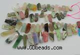 CTD3698 Top drilled 10*20mm - 12*40mm sticks mixed gemstone beads