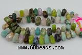 CTD3700 Top drilled 10*15mm - 15*25mm faceted nuggets mixed gemstone beads