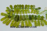 CTD3702 Top drilled 10*20mm - 15*45mm freeform Korean jade beads